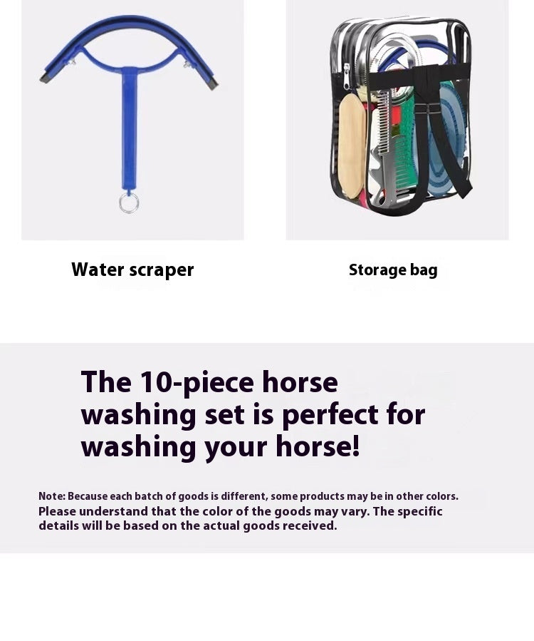 Equestrian Supplies Horse Grooming Kit – 10-Piece Brushing & Care Set with Storage Bag