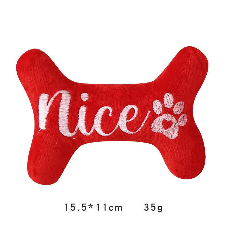 Plush Christmas Dog Bone Toy – Soft Holiday Chew Toy for Dogs, Festive Pet Gift & Decoration
