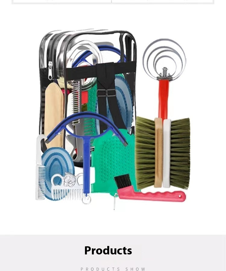 Equestrian Supplies Horse Grooming Kit – 10-Piece Brushing & Care Set with Storage Bag