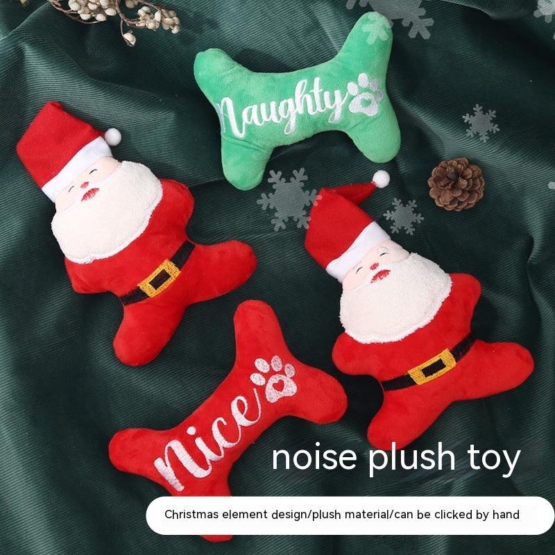 Plush Christmas Dog Bone Toy – Soft Holiday Chew Toy for Dogs, Festive Pet Gift & Decoration