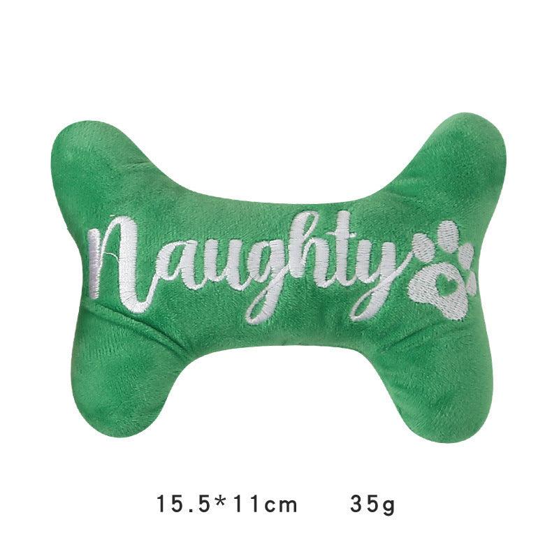 Plush Christmas Dog Bone Toy – Soft Holiday Chew Toy for Dogs, Festive Pet Gift & Decoration