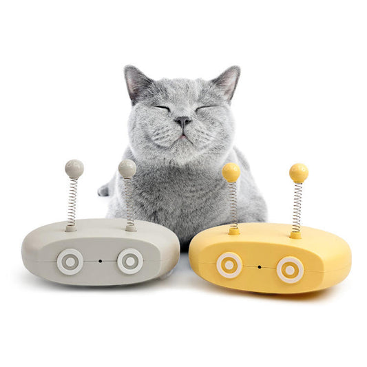 Electric Cat Interactive Toy – USB Rechargeable Robotic Laser Teaser with Automatic Steering & Spring Balls Sticks