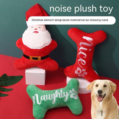 Plush Christmas Dog Bone