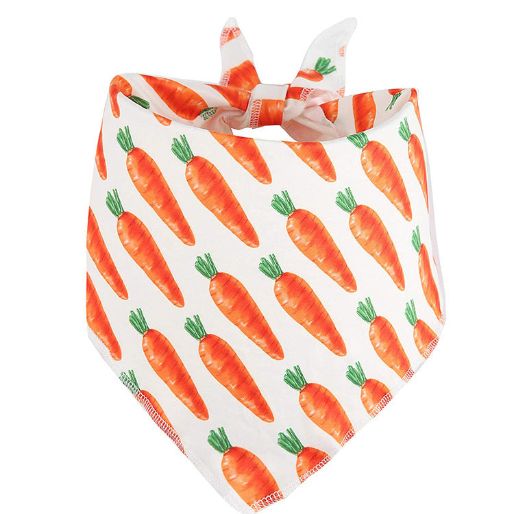 New Easter Pet Party Decor Kit – Polyester Cotton Rope Carrot Toys, Triangle Saliva Towel & Hair Hoop Set
