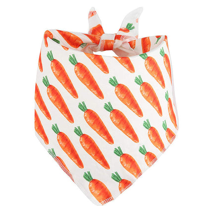 New Easter Pet Party Decor Kit – Polyester Cotton Rope Carrot Toys, Triangle Saliva Towel & Hair Hoop Set
