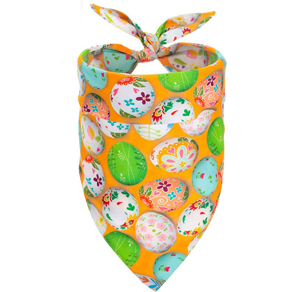 New Easter Pet Party Decor Kit – Polyester Cotton Rope Carrot Toys, Triangle Saliva Towel & Hair Hoop Set