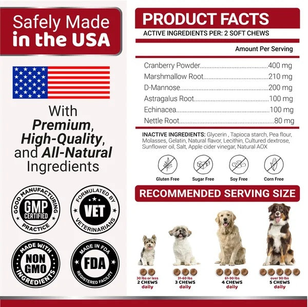 Yuma’s UTI Support Chews for Dogs – 170 Soft Treats