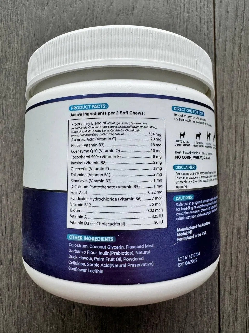 Artullano 20-in-1 Multivitamin Chews for Dogs – 120 Tablets