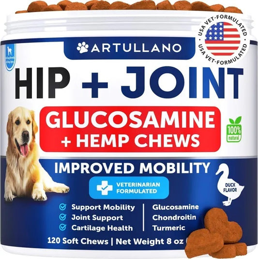 Artullano Hip & Joint Chews with Hemp – 120 Soft Treats